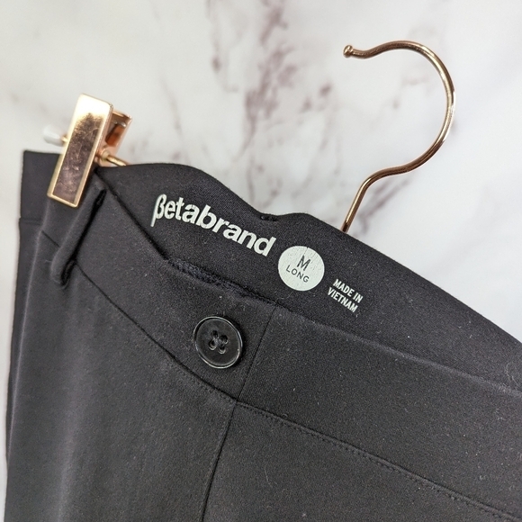 Betabrand Pant Womens Medium Long Black Mid Rise Ponte Straight Leg Full Length - Picture 3 of 10